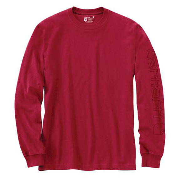 Carhartt Loose Fit Heavyweight Long Sleeve Graphic T-Shirt Image in Industry Red