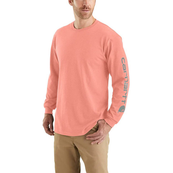 Carhartt Loose Fit Heavyweight Long Sleeve Graphic T-Shirt Image in Hibiscus Heather