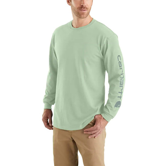 Carhartt Loose Fit Heavyweight Long Sleeve Graphic T-Shirt Image in Soft Green