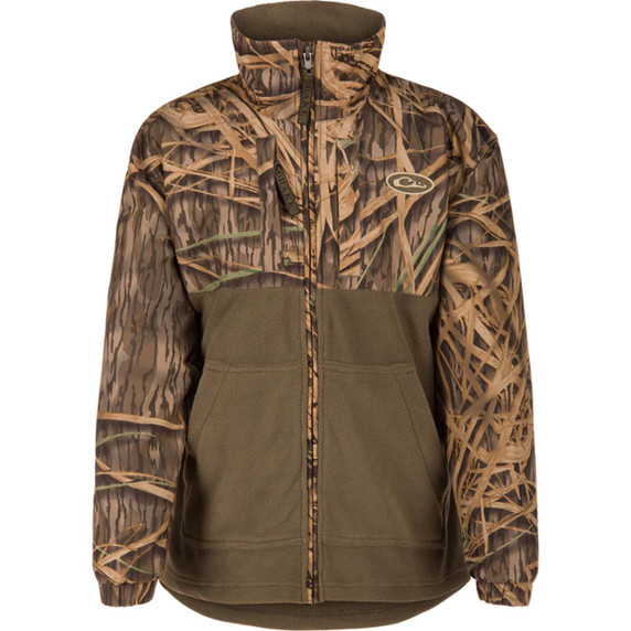 Drake Waterfowl Youth MST Eqwader Full Zip Image in Mossy Oak Original Shadow Grass