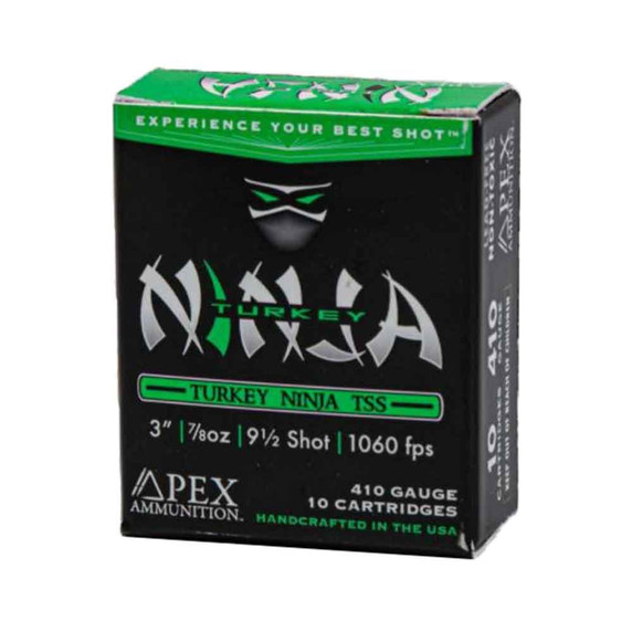 Apex Ammunition 410 Bore 3" 7/8oz 1060FPS Turkey Ninja Series Shotgun Shells Box Image