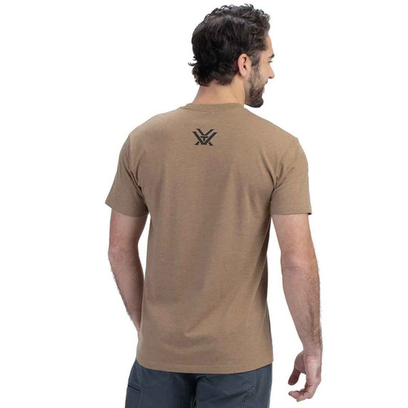 Vortex Core Logo T-Shirt Product Back Image in Coyote Heather