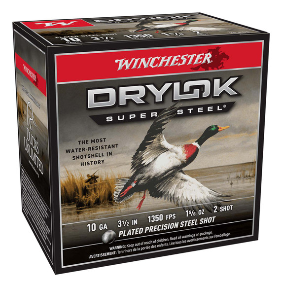 Winchester 10 Gauge 3 1/2" 1 5/8oz 1350FPS Drylok Super Steel Plated Precision Waterfowl Load Image in 2