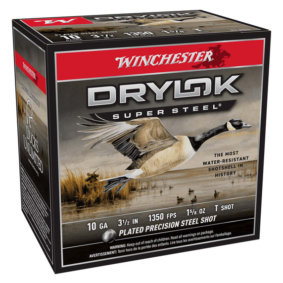 Winchester 10 Gauge 3 1/2" 1 5/8oz 1350FPS Drylok Super Steel Plated Precision Waterfowl Load Image in T