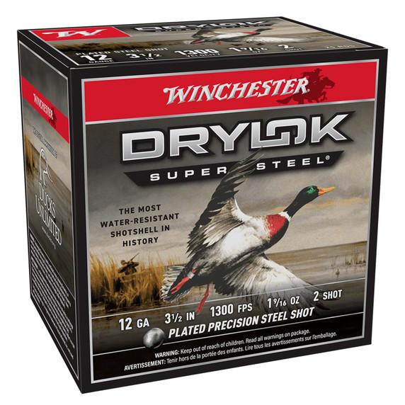 Winchester 12 Gauge 3 1/2" 1 9/16oz 1300FPS Drylok Super Steel Magnum Waterfowl Loads
