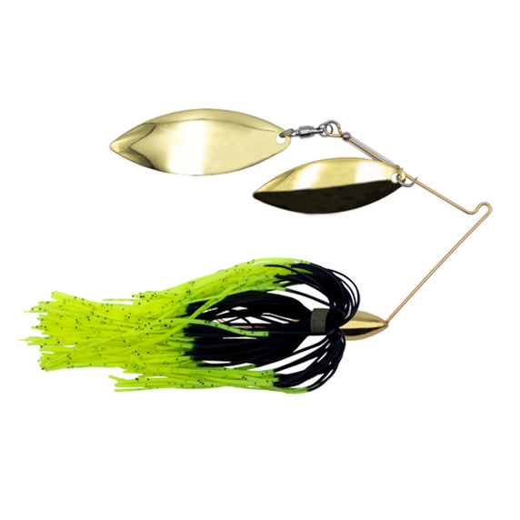 Rogers GO-2 Spinnerbait Double Willow Gold Image in Black-Chartreuse