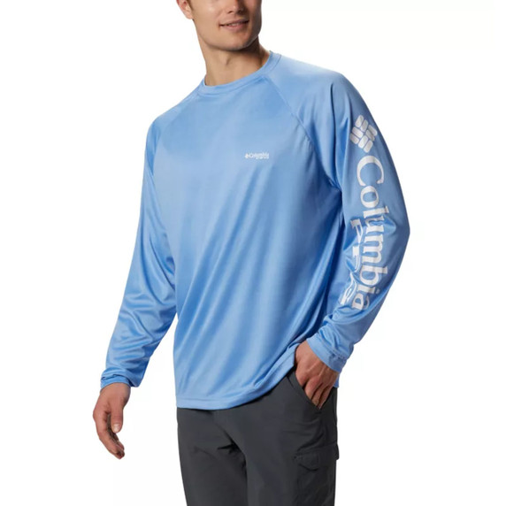 Image of the Columbia PFG Terminal Tackle Long Sleeve Shirt in White Cap-White