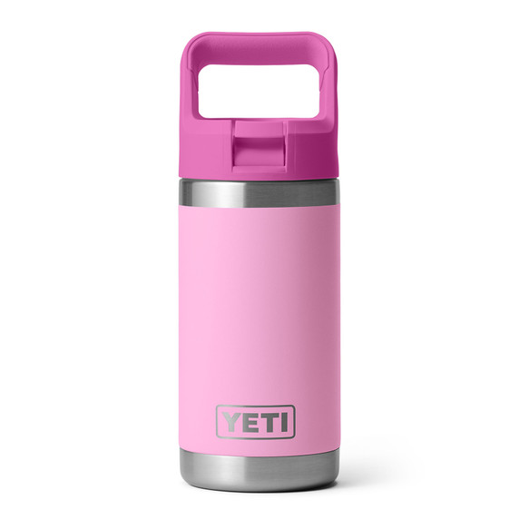 Yeti Rambler Jr. 12 oz. Kids' Water Bottle with Color-Matched Straw Cap Image in Power Pink