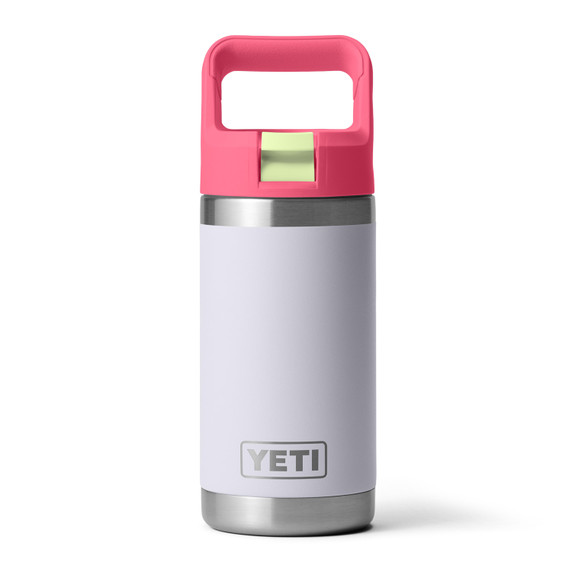 Yeti Rambler Jr. 12 oz. Kids' Water Bottle with Color-Matched Straw Cap Image in Mist/Pink/Grasshopper