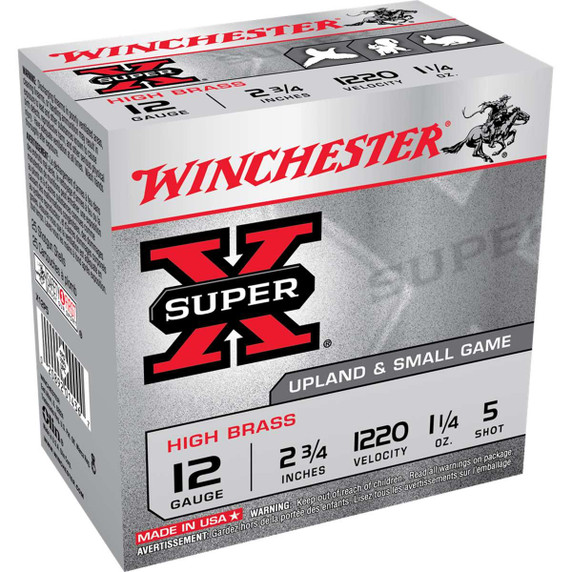 Winchester Super-X High Brass 12 Gauge 2 3/4" 1 1/4oz 1220 FPS Upland & Small Game Loads