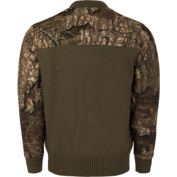Drake Waterfowl Camo 1/4 Zip Wool Sweater 