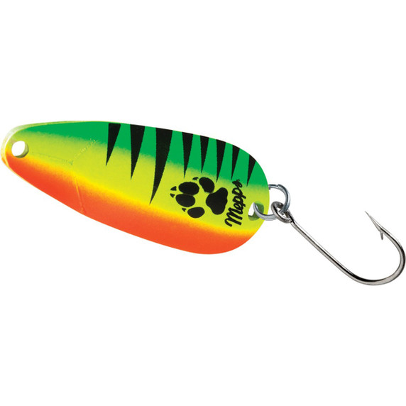 Mepps Lures Little Wolf Single Hook Fishing Blade Lure image in Hot Fire Tiger