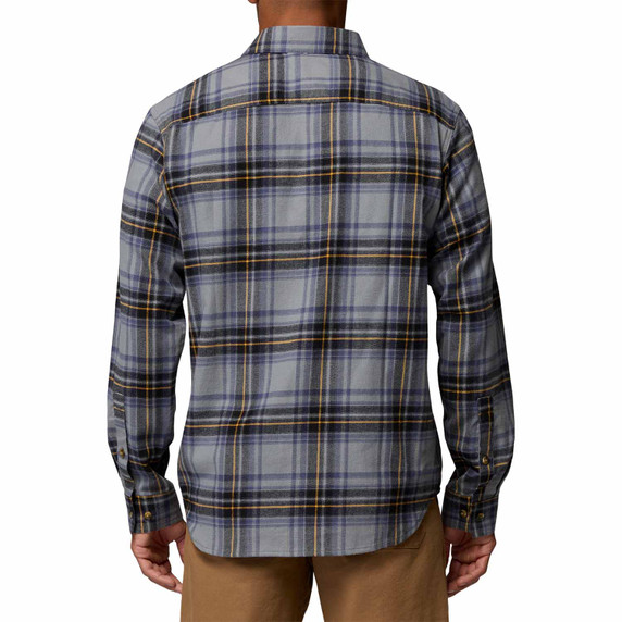 Back Image of the Columbia Cornell Woods Flannel Long Sleeve Shirt.