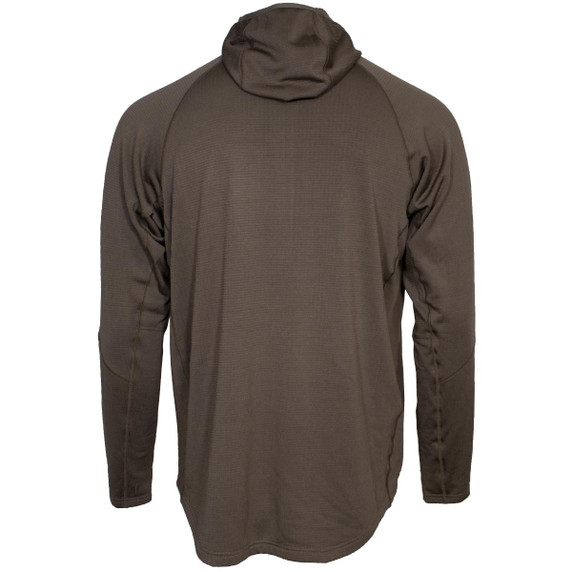 Rogers Elite Heavy Grid Hoodie Back Image in Brown