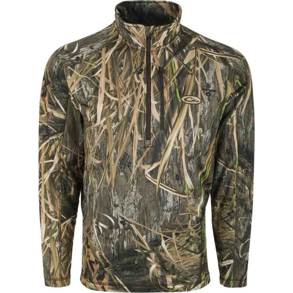 Drake Breathelite 1/4 Zip Camo Pullover - Mossy Oak Habitat