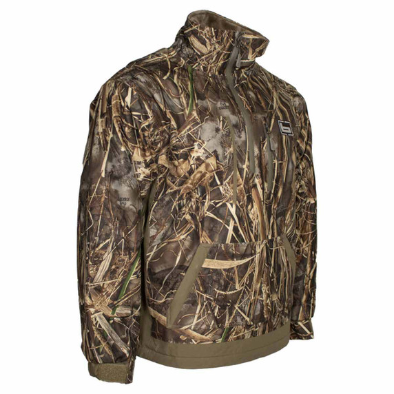 Banded Migrator Series 1/4 Zip Insulated Pullover Front Angled Image in Realtree Max 7