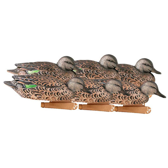 GHG Decoy Systems Pro-Grade Green-Winged Teal Early Season Hen Duck Decoys 6 Pack Image