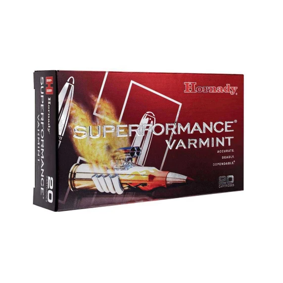 Image of the Hornady 17 Hornet 20 Grain V-MAX Superformance Varmint Ammunition box.