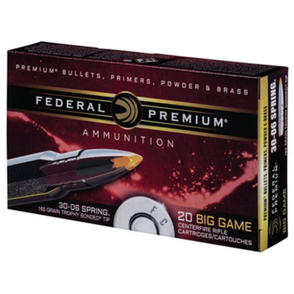 Federal Ammunition 30.06 Springfield 165gr Trophy Bonded Tip, Box of 20