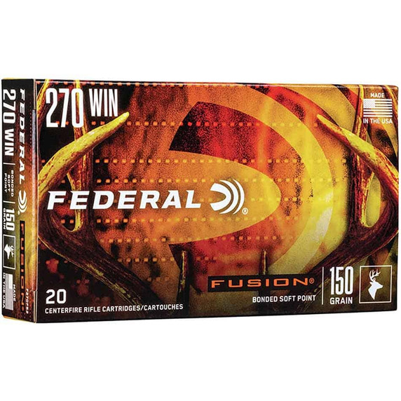 270 Winchester 150 Grain Bonded Soft Point Rifle Ammunition, Box of 20