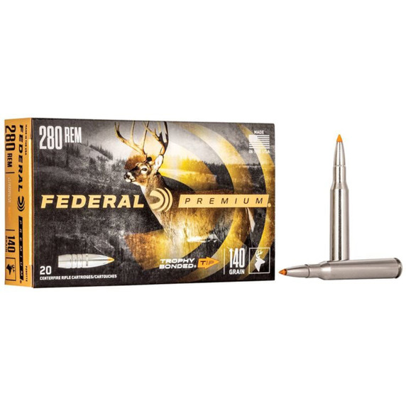 Federal 280 Remington 140 Grain Trophy Bonded Tip Rifle Ammunition
