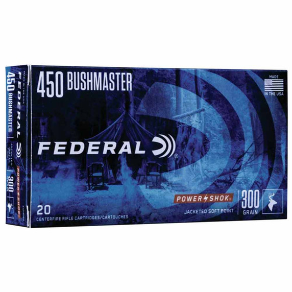 450 Bushmaster 300 Grain Power-Shok Jacketed Hollow Point Rifle Ammunition, Box of 20