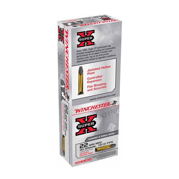 22 Win Mag Hollow Point 40 Grain 1910 FPS Rimfire Ammunition, Box of 50