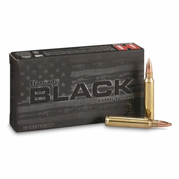 Image of the Hornady 223 Remington 75 Grain Hollow Point Boat Tail Match Rifle Ammunition box.