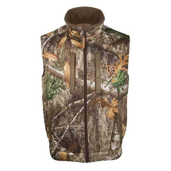 Drake Waterfowl Silencer Vest with Agion Active XL Image in Realtree Edge