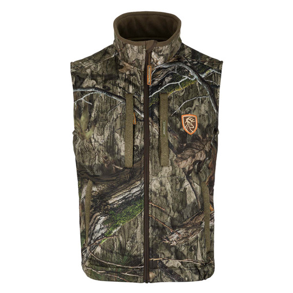 Drake Waterfowl Silencer Vest with Agion Active XL Image in Mossy Oak DNA
