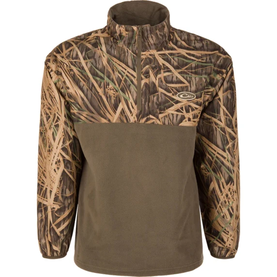 Drake Waterfowl MST 1/4 Zip Refuge Eqwader Jacket Image in Mossy Oak Original Shadow Grass