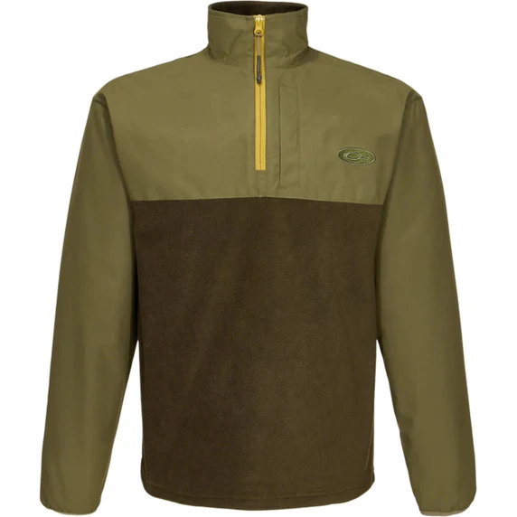 Drake Waterfowl MST 1/4 Zip Refuge Eqwader Jacket in Green Timber