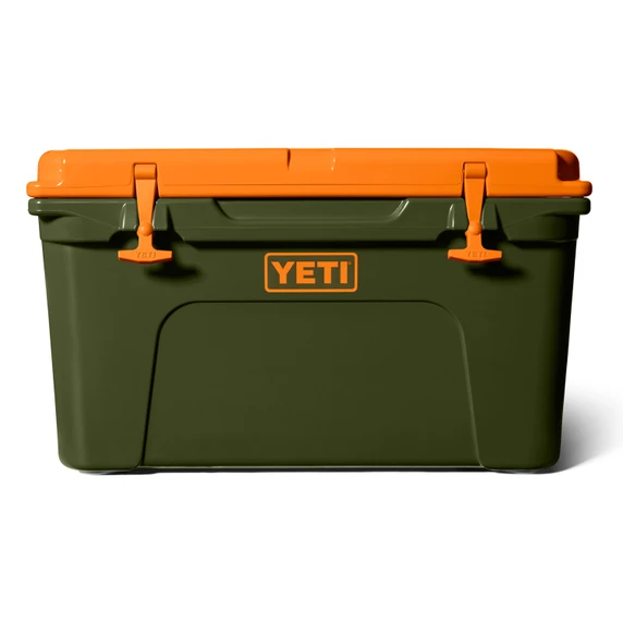 Yeti Tundra 45 Hard-Sided Cooler Image in Olive/King Crab Orange