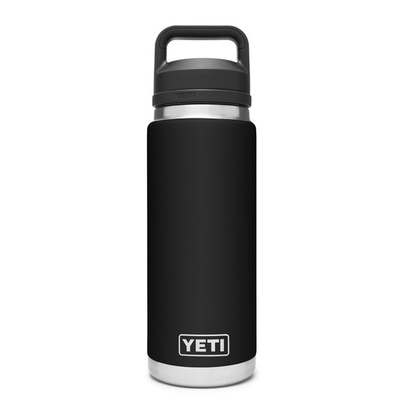 Yeti Rambler 26 oz. Water Bottle with Chug Cap Top Image in Black