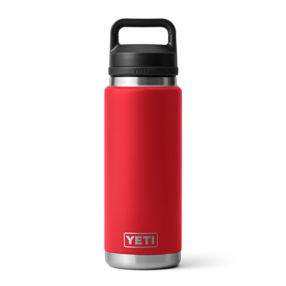 Yeti Rambler 26 oz. Water Bottle with Chug Cap Top Image in Rescue Red