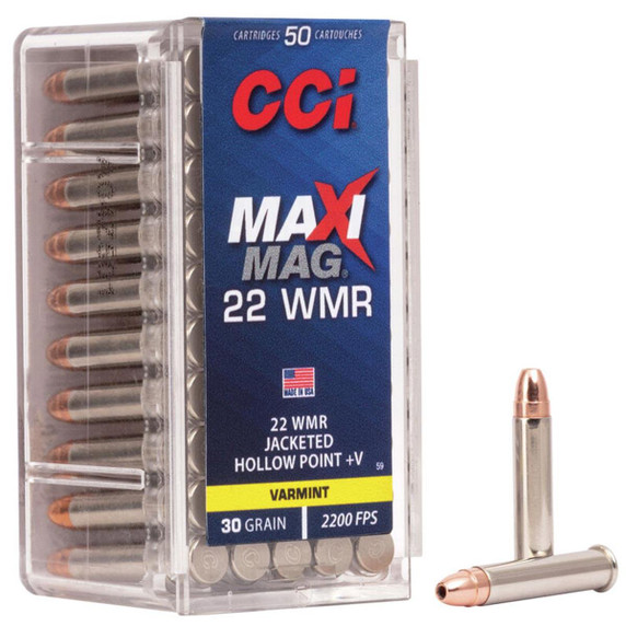 22 WMR Maxi Mag+V 30 Grain JHP, Box of 50