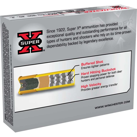Back Box Image of the Winchester 20 Gauge 2 3/4" 1200FPS Super X Deer & Predator Buckshot.