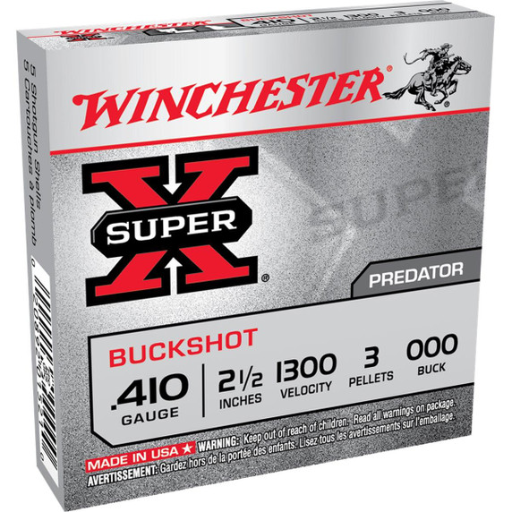 Box Image of the Winchester .410 Gauge 2 1/2" 1300FPS 000 Buckshot.