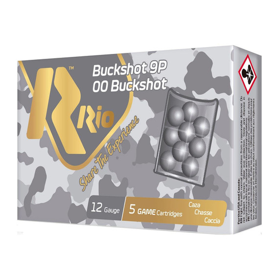 Box Image of the Rio Ammunition 12 Gauge 2 3/4" 1345FPS Royal 00 Buckshot.