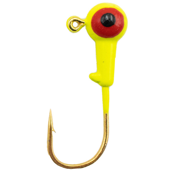 Rogers Crappie Jig Heads with Gold Hook - 25 Pack image in chartreuse