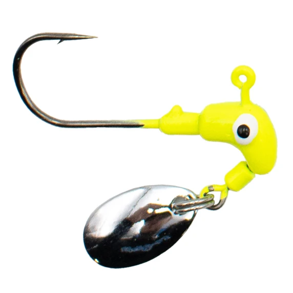 Image of the Rogers Speedy Bee Jighead Nickel in Chartreuse