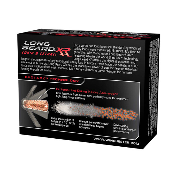 Winchester 12 Gauge 3 1/2" 2 1/8oz 1050FPS Long Beard XR Lok'd & Lethal Shot-Lok Magnum Turkey Loads