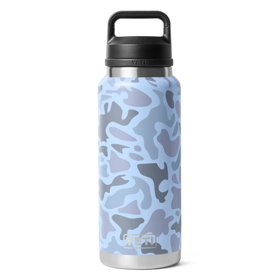 Rambler 36 oz. Water Bottle with Chug Cap Image in Blue Camo