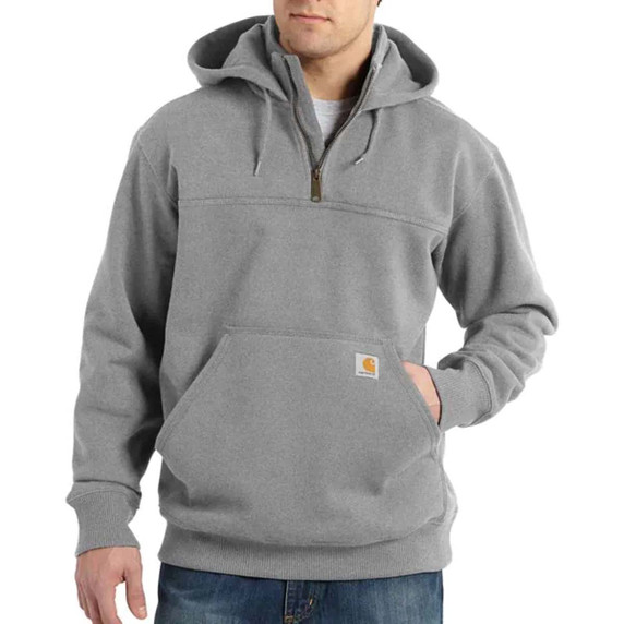 Carhartt Paxton Rain Defender Quarter-Zip Hoodie Image in Heather Gray