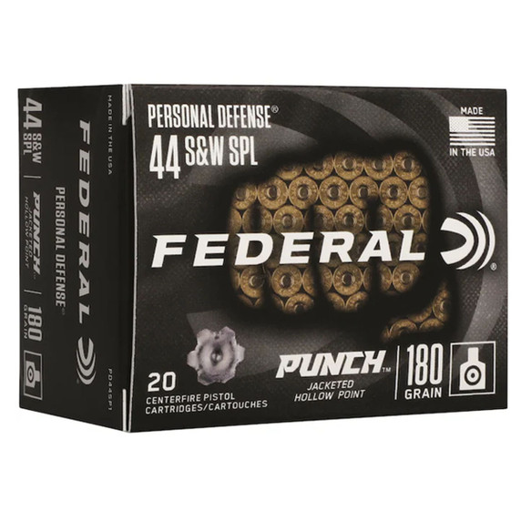 Federal 44 S&W Special 180 Grain Punch Jacketed Hollow Point Self Defense Pistol Ammunition