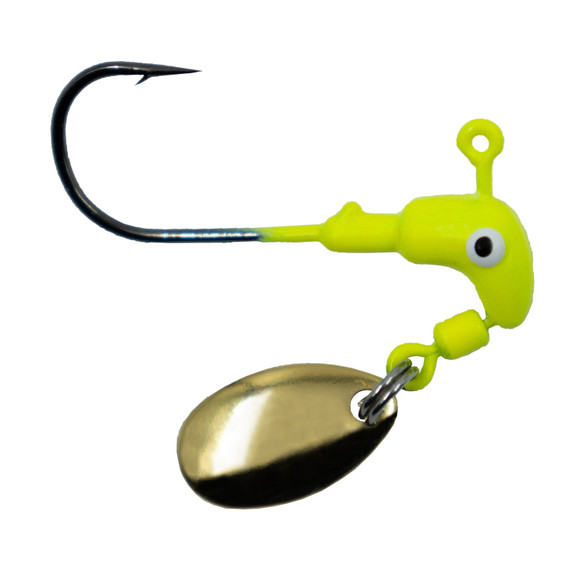 Rogers Speedy Bee Jighead Gold Image in Chartreuse