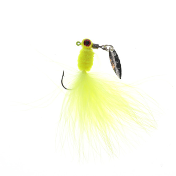 Image of the Strike King Maribou Sausage Spin Jig in Chartreuse Shiner