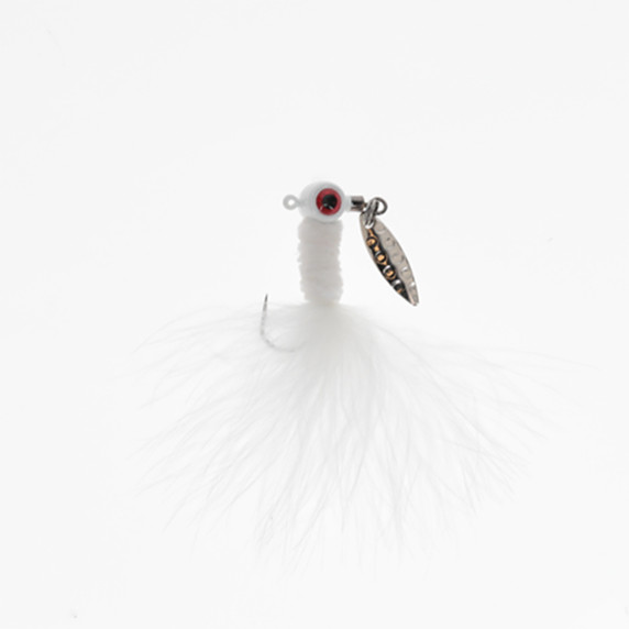 Image of the Strike King Maribou Sausage Spin Jig in White Lightning