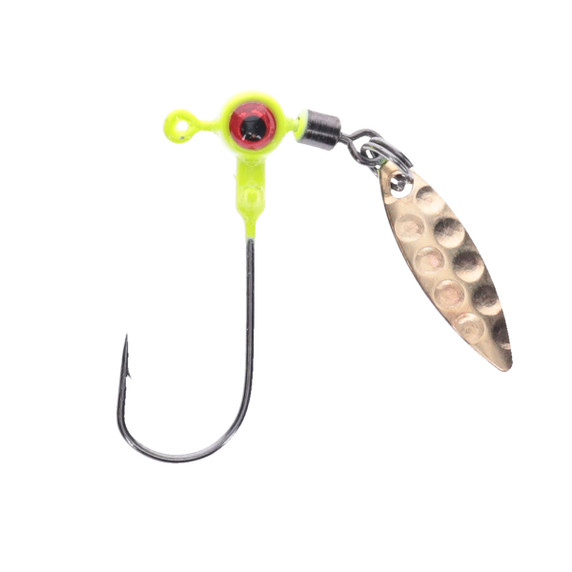 Strike King Mr. Crappie Sausage Head Spin Jig Head - Chartreuse