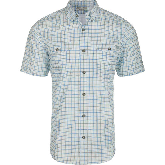 Frat Button Down Tattersall Short-Sleeve Shirt - Monument Grey
